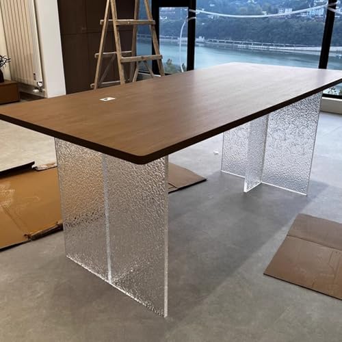 Set mit 2 transparenten Acryl-Tischbeinen, anpassbare transparente Möbelbeine für modernen Esstisch, Ersatz (70 x 70 cm), dekoratives und stilvolles Design von Generisch