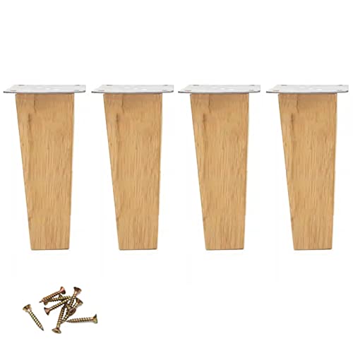 Set mit 4 Holz-Sofa-Beinen – massives Gummibaumholz, quadratische Ersatzfüße für Couch, Schrank, Stuhl und Kommode, inklusive Montageplatten und Schrauben, 8 cm, Holz-Finish. Set mit 4 Holz-Sofa-Beinen – massives Gummibaumholz, quadratische Ersatzfüße für Couch, Schrank, Stuhl und Kommode, inklusive Montageplatten und Schrauben, 8 cm, Holz-Finish. von Generisch