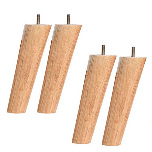 Set mit 4 konischen Massivholz-Möbelbeinen, 70 cm, Gummiholz, Sofa-Ersatzfüße, rutschfeste Matten für Sessel, Schränke und Kommoden, M8-Gewinde-Design von Generisch