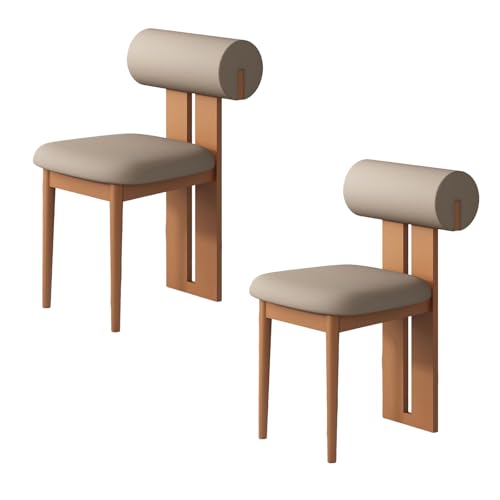 Set mit 4 modernen Esszimmerstühlen, Polsterstoff mit gebogener Rückenlehne, stilvolles Design in hellem Walnuss & dunklem Khaki, für Küche & Esszimmermöbel Set mit 4 modernen Esszimmerstühlen, Polsterstoff mit gebogener Rückenlehne, stilvolles Design in hellem Walnuss & dunklem Khaki, für Küche & Esszimmermöbel von Generisch