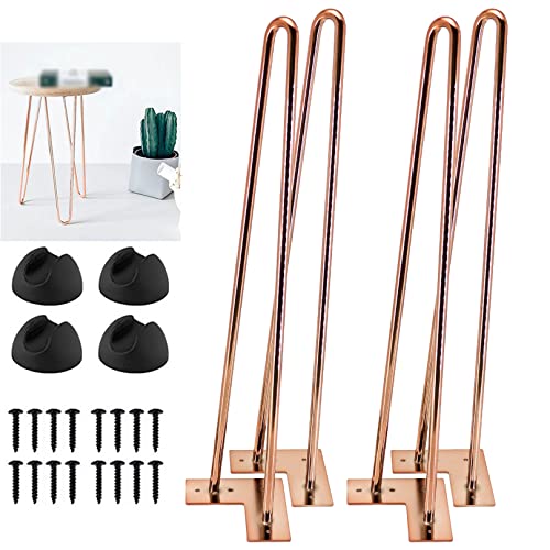 Set mit 4 modernen Haarnadel-Tischbeinen, 84,8 cm, Metall-Möbelbeine für Couchtische, Bänke, Stühle, Schreibtische, Heimwerker, Heimwerker, mit Schrauben und Schutzfüßen, Industrie-Stil Set mit 4 modernen Haarnadel-Tischbeinen, 84,8 cm, Metall-Möbelbeine für Couchtische, Bänke, Stühle, Schreibtische, Heimwerker, Heimwerker, mit Schrauben und Schutzfüßen, Industrie-Stil von Generisch