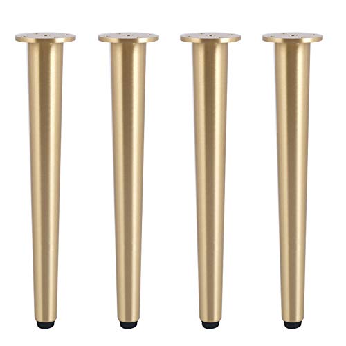 Set mit 4 robusten, nordischen Bettbeinen, verstellbar, gebürstetes Messing, Sofa- und Tischbeine, 25 cm, Kegel-Möbelbeine für Sessel, Fernsehschrank, Kommode, Tragfähigkeit 800 kg von Generisch