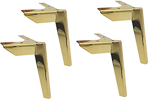 Set mit 4 schwarz-goldenen Metall-Sofa-Beinen 10 cm, Eisen-Stützbeine für TV-Tische, Couchtische, Kleiderschränke und Schlafsofas – robuster Möbelbein-Ersatz von Generisch