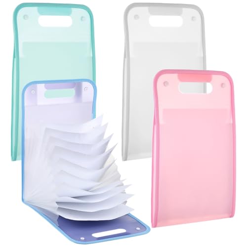 Set mit 4 wasserdichten A4-Dokumentenmappen mit Griff, Fächermappe mit 13 Fächern, für Business, Schule und Reisen von Generisch