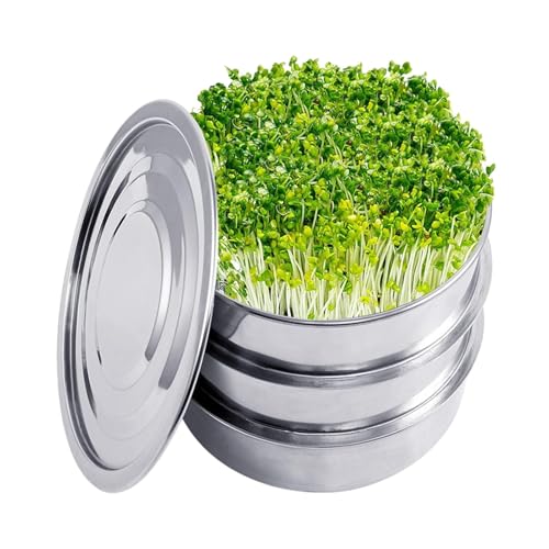 Set zum Keimen von Samen – Keimtablett aus Netzstoff | Edelstahl-Maker mit 2 Gitterschalen, 1 Basis, 1 Deckel, Miicrogreens Anzuchtgerät Set zum Keimen von Samen – Keimtablett aus Netzstoff | Edelstahl-Maker mit 2 Gitterschalen, 1 Basis, 1 Deckel, Miicrogreens Anzuchtgerät von Generisch