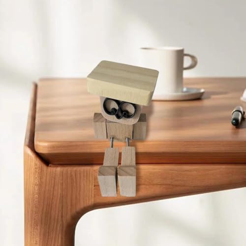 Shaking Feet Holzpuppe Schüttelnde Holzfigur Holz Auto Desktop Auto Armaturenbrett Zubehör Handgefertigte Dekoration von Generisch