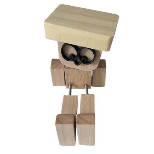 Shaking Feet Holzpuppe Schüttelnde Holzfigur Holz Auto Desktop Handgemachte Armaturenbrett Dekoration Zubehör Auto von Generisch