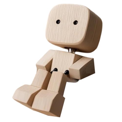 Shaking Man Figur - Decorative Man Tabletop Decor | Schütteln von Holzmännern Figur | Handgefertigte Schaukelpuppe für Schreibtische, Auto -Dashboards oder Zeigen sie in den Regalen von Generisch