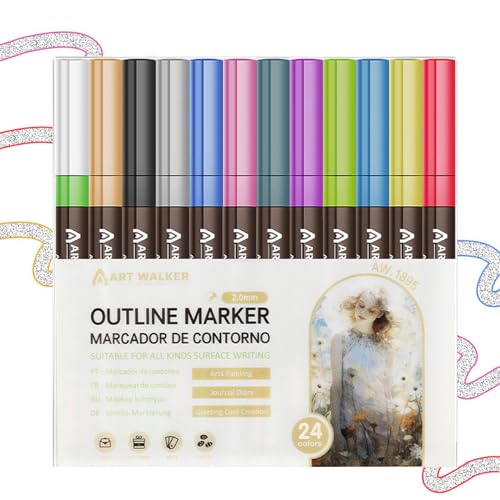Shimmer Marker - Glitter Pen Drawing Markers Outline Pens - Glitter Markers, Kids Marker Set for Greeting Cards, Wood, Rubber, Writing, Letters, Glass Shimmer Marker - Glitter Pen Drawing Markers Outline Pens - Glitter Markers, Kids Marker Set for Greeting Cards, Wood, Rubber, Writing, Letters, Glass von Generisch