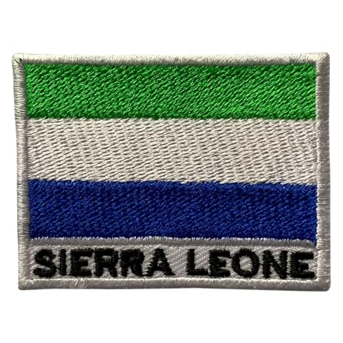 Sierra Leone bestickte Flagge mit Namen Patch Aufbügeln/Aufnähen Abzeichen Nationalsymbol Militär Patch für Kleidung Rucksäcke Kappen von Generisch