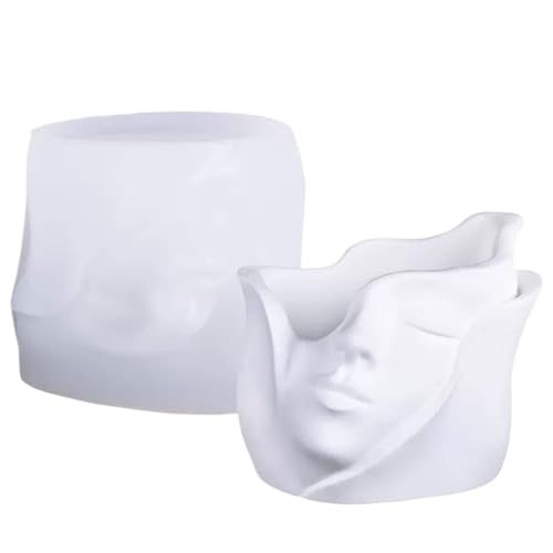 Silicone Gießform Für Pflanzgefäße,3D Gesichtsform Silikonform Als Kerzenhalter - Multifunktion Deko Aufbewahrungsform Für Seifen & Mehr von Generisch