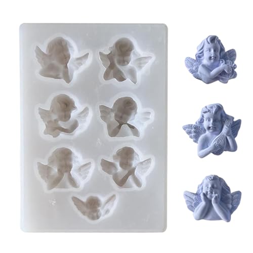 Silicone Molds to Resin, 7 Cavity Angel Silicone Mold Resins Casting, 4.92x3.35 Inches Easy Release Flexible Mould for Wax, Plaster, Homemade Crafts, Home Decor, Jewelry, Bag Charm Projects Silicone Molds to Resin, 7 Cavity Angel Silicone Mold Resins Casting, 4.92x3.35 Inches Easy Release Flexible Mould for Wax, Plaster, Homemade Crafts, Home Decor, Jewelry, Bag Charm Projects von Generisch