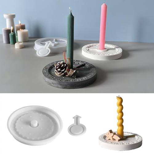 Silikon Gießformen für Weihnachten, 3D Adventskalender Set mit festlichen Motiven, Silikonform für Deko-Kalenderscheibe, DIY Countdown Kalender für festliche Dekoration (Kerzenhalter) von Generisch