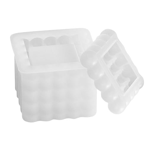 Silikon-Kerzenformen, Kerzen-Silikonform | Bubble Cube 3D Kerzenform-Quadratische Gips-Aufbewahrungsbox, wiederverwendbare Form für Gips-Epoxidharz-Handwerk, Heimdekoration Silikon-Kerzenformen, Kerzen-Silikonform | Bubble Cube 3D Kerzenform-Quadratische Gips-Aufbewahrungsbox, wiederverwendbare Form für Gips-Epoxidharz-Handwerk, Heimdekoration von Generisch