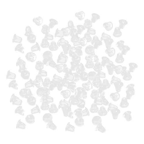 Silikon-Ohrring-Verschlüsse, 200 Stück Ohrring-Verschlüsse, Gummi-Ersatz, sichere Ohrstecker-Verschlüsse, Halter, Verschlüsse, Stopper, weiche, transparente, verriegelnde Ohrring-Verschlüsse von Generisch
