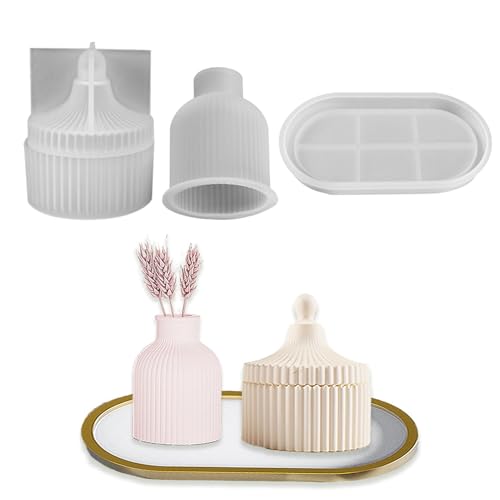 Silikon-Vasenform – Epoxidharz-Blumenvasen-Formen, wiederverwendbare Aufbewahrungsbehälter-Form, handgefertigtes Harzguss für Vasen, Tafelaufsätze und Heimdekoration mit Antihaftdesign, Bastelform für von Generisch