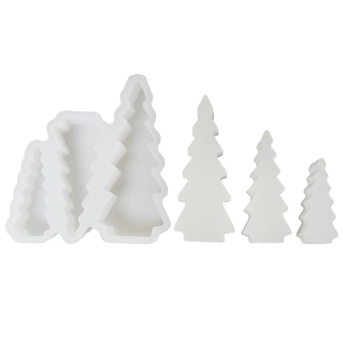 Silikon Weihnachtsbaum Form, 3 Teilige Weihnachtsbaum Deko Silikonformen, Hausdekoration Gießformen Saisonale Accessoires Für Hobbyisten Kollegen Männer Freunde Enthusiasten von Generisch