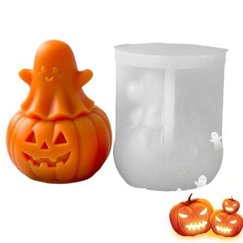 -Silikonform, 3D-Halloween-Kürbis-Geist, 8,5 x 6,9 cm, wiederverwendbare Gießformen, Mehrzweck-Bastelwerkzeug, für Schokolade, Seife, , Zement, Ton, Muffins, Kerzen -Silikonform, 3D-Halloween-Kürbis-Geist, 8,5 x 6,9 cm, wiederverwendbare Gießformen, Mehrzweck-Bastelwerkzeug, für Schokolade, Seife, , Zement, Ton, Muffins, Kerzen von Generisch