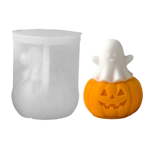 -Silikonform - 3D-Halloween-Geist, Stehender Kürbis, Zement Gießformen | Mehrzweck-Bastelhilfe Für Muffins, Desserts, Zement, Schokolade, Seife, Kerzen, Ton von Generisch