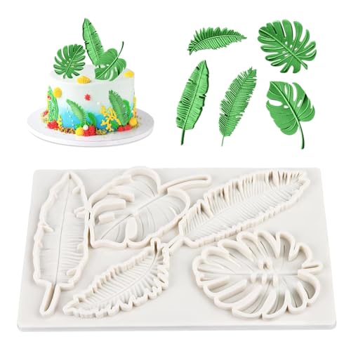 Silikonform Blätter, 3d Mini Blätter Fondant, Blätter Fondant Silikonform Ahornblätter für DIY Handwerk, Brot, Schokolade, Zucker Flipping, Gelee, Seife, Kuchen Dekoration (Grau) von Generisch