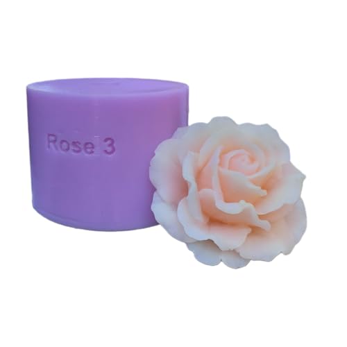 Silikonform Blume 3D - Gießform für kreative Kerzen oder handgemachte Seife Rose 3 von Generisch