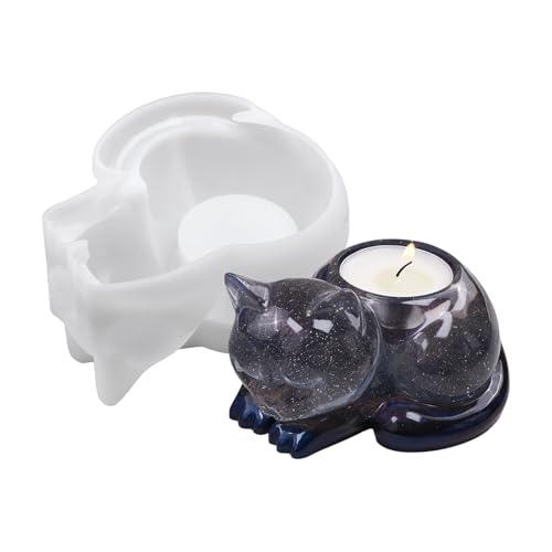 Silikonform Für Harz,Silikon Gießformen Für Epoxidharz - Katzenförmige Gussform für Zement, Ton und Harz für Bastelkerzenständer, Feiertags-, Hochzeits- und Silikonform Für Harz,Silikon Gießformen Für Epoxidharz - Katzenförmige Gussform für Zement, Ton und Harz für Bastelkerzenständer, Feiertags-, Hochzeits- und von Generisch