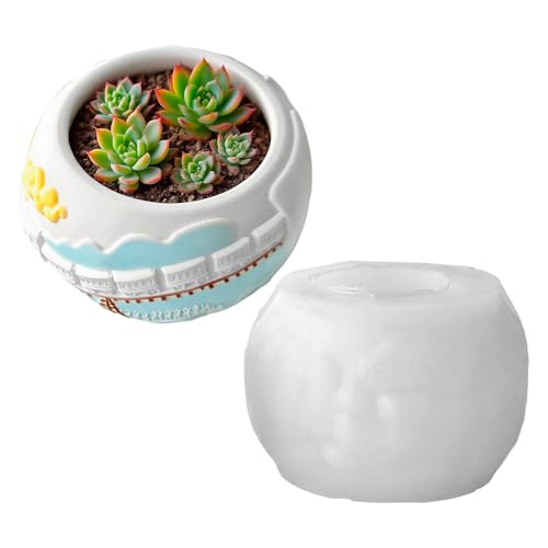 Silikonform Für Pflanzentopf 3D Zug Relief - Home Deko Gießformen - Gips Kerzenhalter Form Für Epoxidharzkunst Lehrer Bastler Workshops Jugendliche Heimdekorateure von Generisch