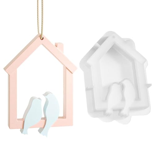 Silikonform Ostern Vogel, Vogel Silikonformen Gießformen, Hausformform, Haussilikonform, Vogelhaus-Dekorationsform Zum Aufhängen, Epoxidharz-Gussformen Für Gipsornamente, Ton, Heimdekoration von Generisch