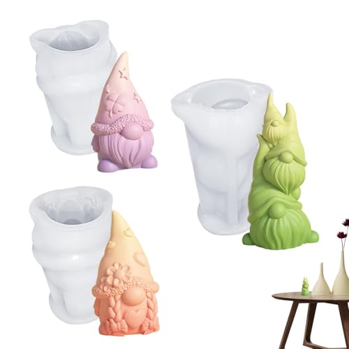 Silikonform Ostern Wichtel, 3 Stück Osterzwerge-Harzformen, Silikonform Wichtel Gips Zum Gießen, Osterwichtel Giessform, Handgefertigte Kerzenform Für Kerzenherstellung, Kunsthandwerk, Heimdekoration von Generisch