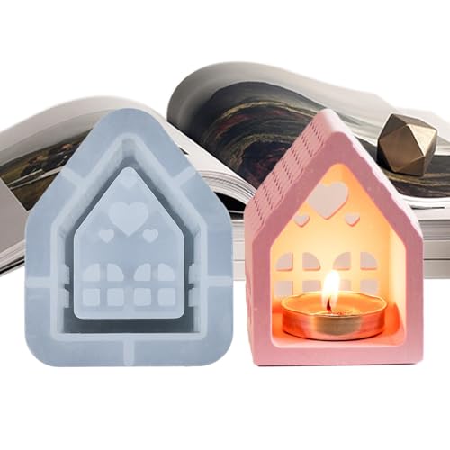 Silikonform | Resin Mold | House Mold For Soap Making | House Candle Holder Making Mold Resin Casting Mold House Plaster Making Molds Silicone Candle Holder Molds For Ornaments von Generisch