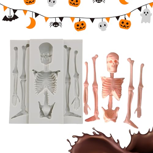 Silikonform Skelett | Halloween Backform Set | Lebensmittelechte Schokoladen Kerzen Form | Totenkopf Silikonform Für Cupcakes, Seifen, Pralinen & Kerzen – Backofen & Spülmaschinenfest Silikonform Skelett | Halloween Backform Set | Lebensmittelechte Schokoladen Kerzen Form | Totenkopf Silikonform Für Cupcakes, Seifen, Pralinen & Kerzen – Backofen & Spülmaschinenfest von Generisch