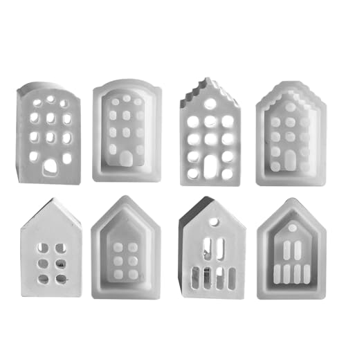 Silikonform Weihnachtshaus, Kerzenform Hausform, 4X Set Weihnachtsdeko Thema, Gips Form Europäischer Stil von Generisch