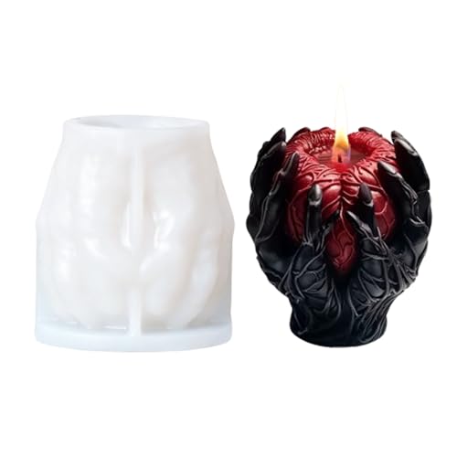 Silikonform für Kerzen, Handform, Herzkerze, Gips, Halloween, Kunstharz, Gießform, Kerzenform für Wachs, Ton, Skulptur, Dekoration Silikonform für Kerzen, Handform, Herzkerze, Gips, Halloween, Kunstharz, Gießform, Kerzenform für Wachs, Ton, Skulptur, Dekoration von Generisch