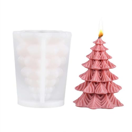 Silikonform für Stumpenkerzen, Aromatherapie, Kerzen, Weihnachten, Silikonform-Set für selbstgemachte Kerzen, Rentiere, Baum und Schneeflocke, Zylinderformen (Stil B) von Generisch