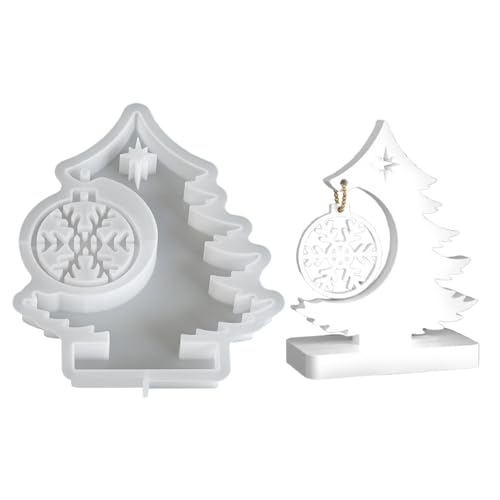 Silikonform für Weihnachtsharz | Form Weihnachtsbaum mit Schneeflocken-Anhänger | Ausrüstung für Kunsthandwerk, Dekoration zu Hause für Wachs, Seife, Gips, Kunst Handwerk Urlaub Büro von Generisch