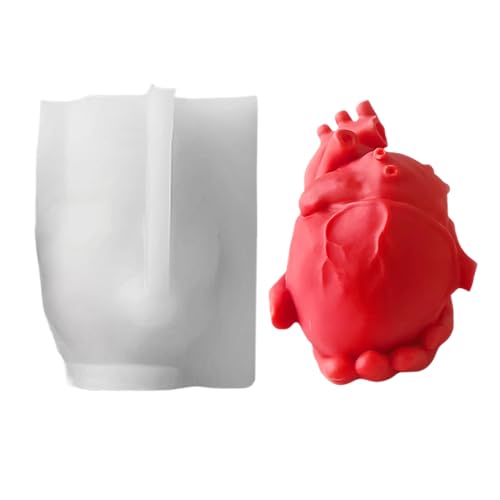 Silikonformen Für Schokolade | Handgefertigte 3D Menschliches Herz Puddingformen - Einfache Entformung Bastelhilfe Für Muffin Cupcake Dessert Seife Zement Harz Backformen Modelliermasse von Generisch
