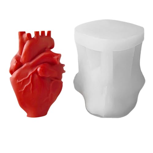 Silikonformen Für Schokolade | Handgefertigte 3D Menschliches Herz Puddingformen | Einfache Entformung Bastelhilfe Für Muffin Cupcake Dessert Seife Zement Harz Backformen Modelliermasse von Generisch