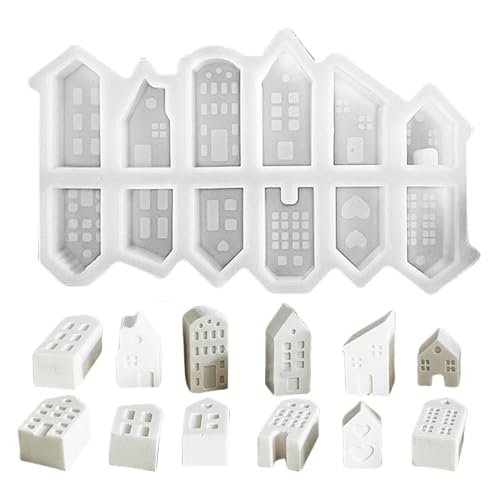 Silikonformen Gießformen Häuser, 12 Modelle Verfügbar, Silikonformen Gießformen Weihnachten, Silikonform Weihnachten Haus, 3D Silikonform Haus Für Handwerk Heimdekoration Silikonformen Gießformen Häuser, 12 Modelle Verfügbar, Silikonformen Gießformen Weihnachten, Silikonform Weihnachten Haus, 3D Silikonform Haus Für Handwerk Heimdekoration von Generisch