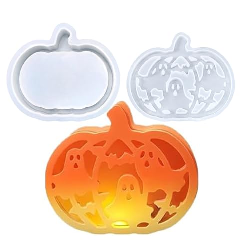 Silikonformen Gießformen Halloween,Silikonformen Gießformen Herbst,Kürbis Silikonform Geschenkbox Gießformen Silikon,Halloween Gips zum Gießen Kürbis Silikonform (A) von Generisch