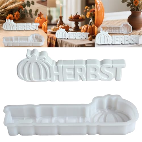 Silikonformen Gießformen Herbst, Silikonform Herbst Kürbis Igel Giessformen Gießformen Silikon HERBST Buchstaben Kerzenformen Gipsformen zum Gießen für DIY Deko (C) von Generisch