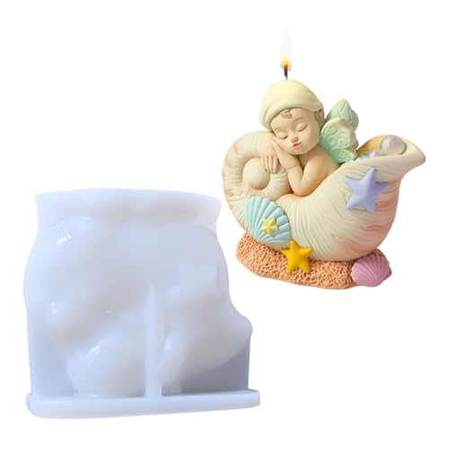 Silikonformen für Kerzen, Conch Baby Angel Wachsformen für Kerzenherstellung, Bastelwerkzeuge, Kunstharz, Kunstwerk, Gießform, Epoxid-Bastelbedarf für Heimdekoration, Seife, Gips Silikonformen für Kerzen, Conch Baby Angel Wachsformen für Kerzenherstellung, Bastelwerkzeuge, Kunstharz, Kunstwerk, Gießform, Epoxid-Bastelbedarf für Heimdekoration, Seife, Gips von Generisch