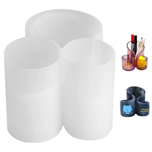 Silikonharzform mit 3 Schlitzen für Make-up-Pinsel, Stifthalter, Schmuckkästchen, Epoxidharz, Tonform für Heimdekoration von Generisch