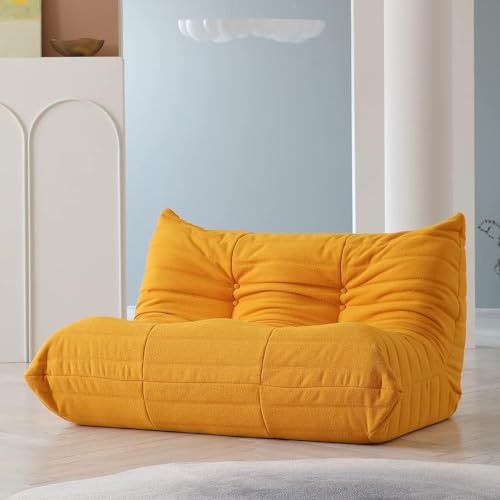 Sitzsack-Couch – gemütlicher Teddy-Samtstoff, 2-Sitzer, Loungesessel für Wohnzimmer, Schlafzimmer, Salon oder Büro von Generisch