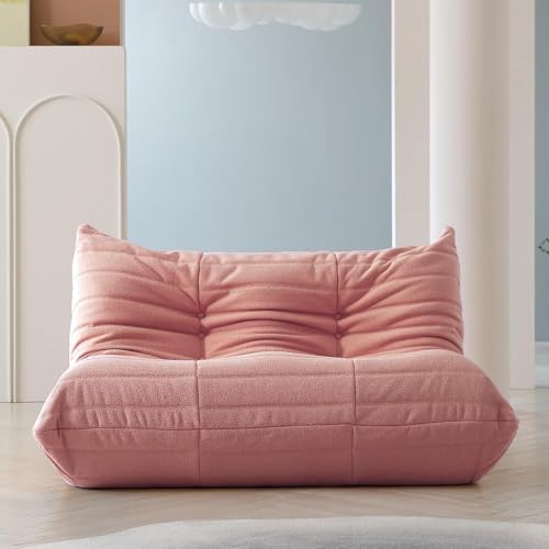 Sitzsack-Couch – gemütlicher Teddy-Samtstoff, 2-Sitzer, Loungesessel für Wohnzimmer, Schlafzimmer, Salon oder Büro von Generisch