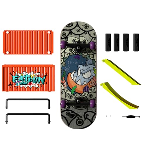 Skateboards für Finger,Kleine Skateboards für Kinder,Finger-Skateboard-Kits Mehrzweck-Fingerspielzeug -Trainings-Fingerbretter, Fingerbretter, Spielzeug mit Behälter für Kinder und Erwachsene von Generisch