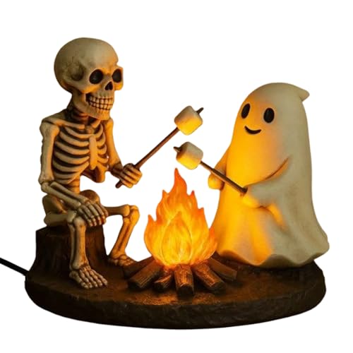 Skelett- Und Ghost Bonfire Night Lampe，Skelett Ghost Faux Bonfire Ambiente Nachtlicht，Kompakt，Geeignet Für Die Dekoration Von Urlaub,Partystimmung Sorgen、die Tägliche Beleuchtung Am Krankenbett von Generisch