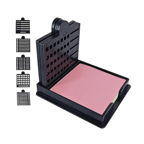 Smarterss Sticky Note Kit - 5 Versatile Templates, Ultimate Sticky Note Holder with Stencil, 5 in 1 Memo Pad Organizer (Black) von Generisch