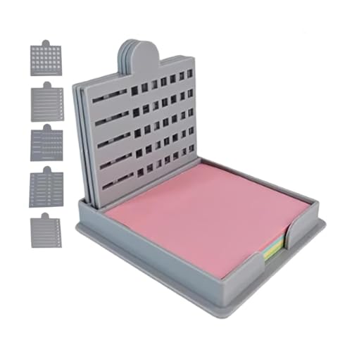 Smarterss Sticky Note Kit - 5 Versatile Templates, Ultimate Sticky Note Holder with Stencil, 5 in 1 Memo Pad Organizer (Gray) von Generisch