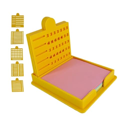 Smarterss Sticky Note Kit - 5 Versatile Templates, Ultimate Sticky Note Holder with Stencil, 5 in 1 Memo Pad Organizer (Yellow) von Generisch