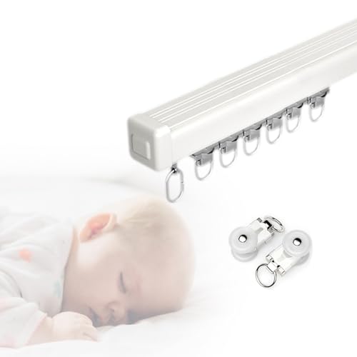 Smooth Glide Aluminium-Vorhangschienen-Set für Decken- oder Wandmontage, ideal für Wohnzimmer, Schlafzimmer, Badezimmer, Wohnmobil Smooth Glide Aluminium-Vorhangschienen-Set für Decken- oder Wandmontage, ideal für Wohnzimmer, Schlafzimmer, Badezimmer, Wohnmobil von Generisch